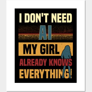 Funny Cuple Joke -> AI Chatbot vs. Girlfriend for Men & Robots Posters and Art